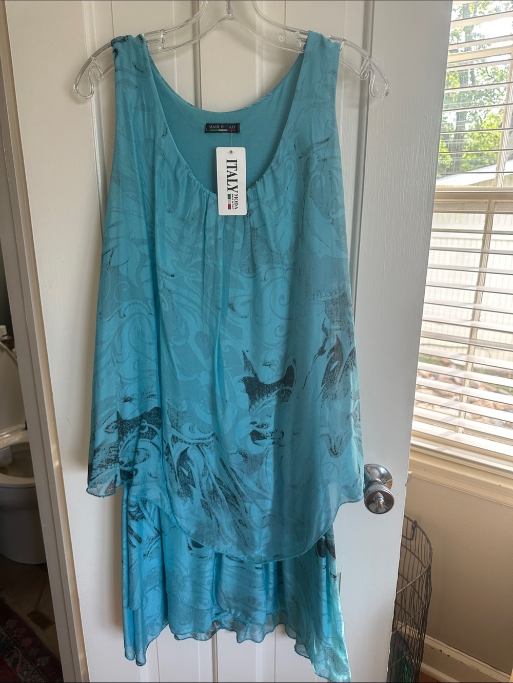 Light Blue High-Low Sleeveless Summer Dress